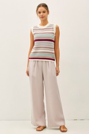 Pebble grey Brenda Wide Leg Pant with pockets and fluid drape – Glitz Fine Clothing boutique