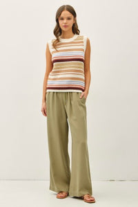 Olive Brenda Wide Leg Pant with pockets and fluid drape – Glitz Fine Clothing boutique
