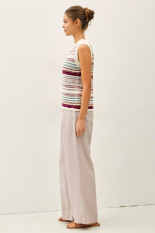 Buttery-soft wide leg pull-on pants in pebble grey – Brenda Wide Leg Pant from Glitz Fine Clothing, Turlock CA