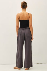 Brenda Wide Leg Pant in charcoal, relaxed high-rise wide leg silhouette – Glitz Fine Clothing