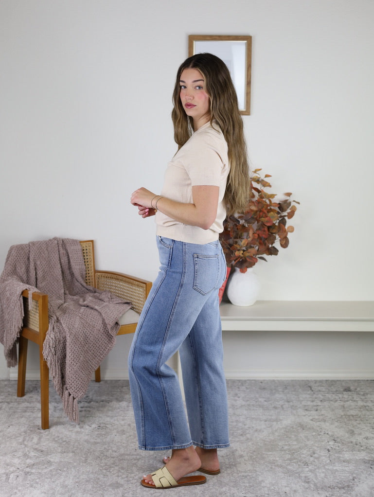 Z Supply - Luna High Rise Crop Bowed Denim