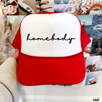 Chloe Vs Tank - Homebody Cursive Trucker Hat *12 Colors: Black/Black