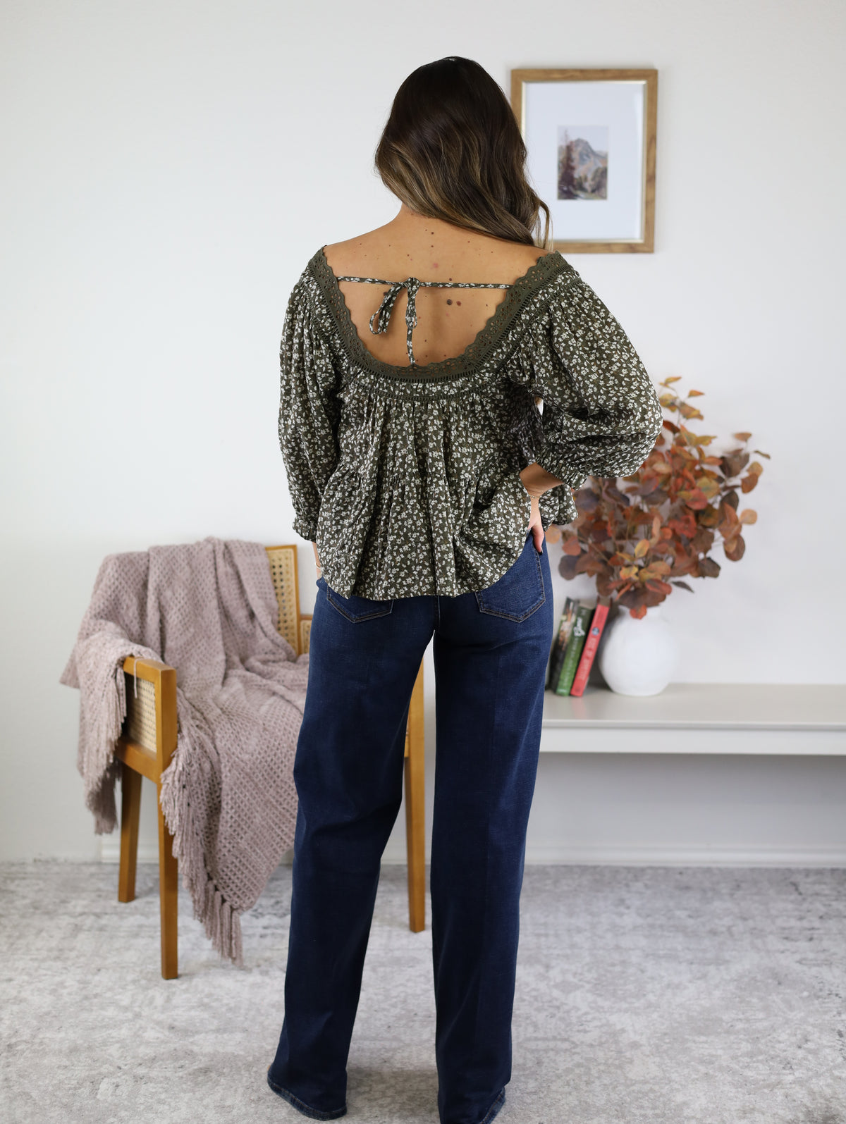 Alaster Ditsy Print Tiered Blouse