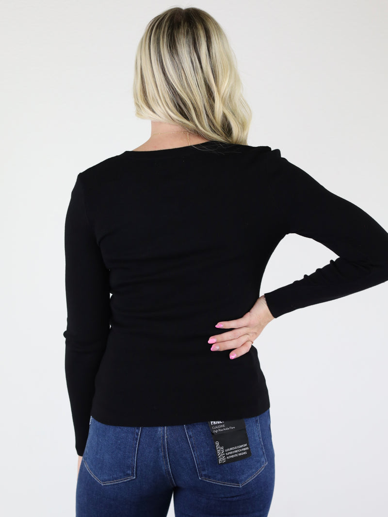 Alex L/S Solid Sweater-Black