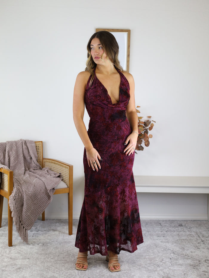 Take Me Away Halter Maxi Dress