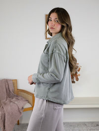 Wendy Garment Dyed Knit Denim Shacket