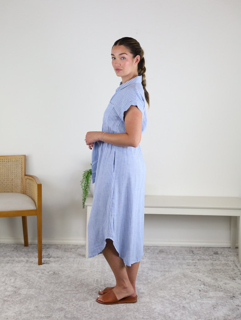 Whitney Striped Midi Dress