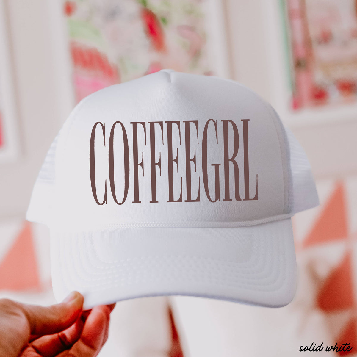 Chloe Vs Tank - CoffeeGrl Trucker Hat *10 Colors: Brown/Tan