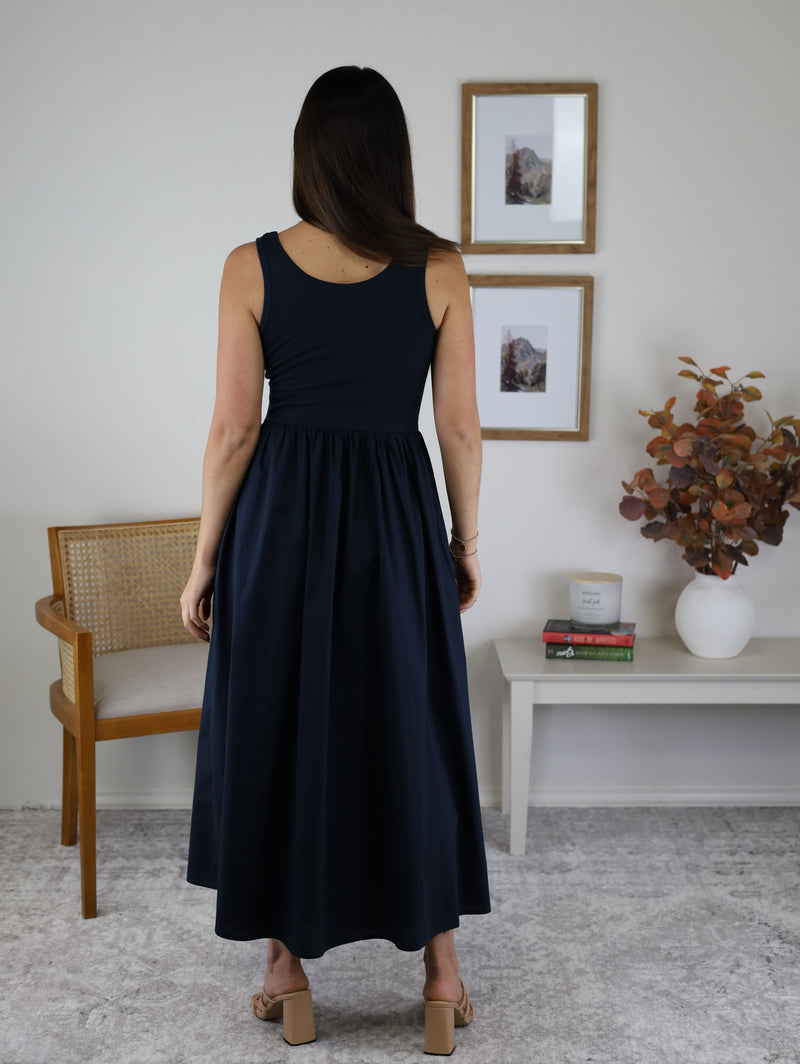 Midnight Flare Midi Dress