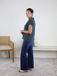 Ingrid High Rise Slim Palazzo w/Scissor Cut Hem