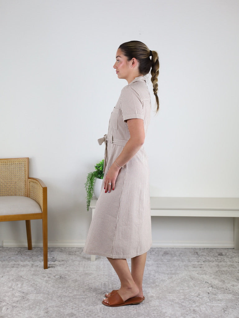Ensley Striped Midi Dress