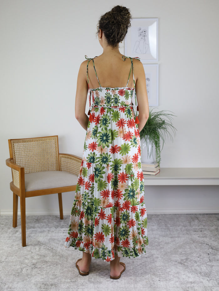 Mia Smocked Floral Maxi Dress