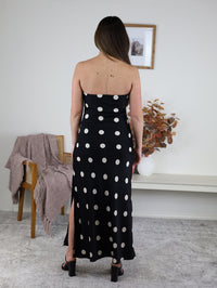 Rudi Polka Dot Strapless Maxi Dress