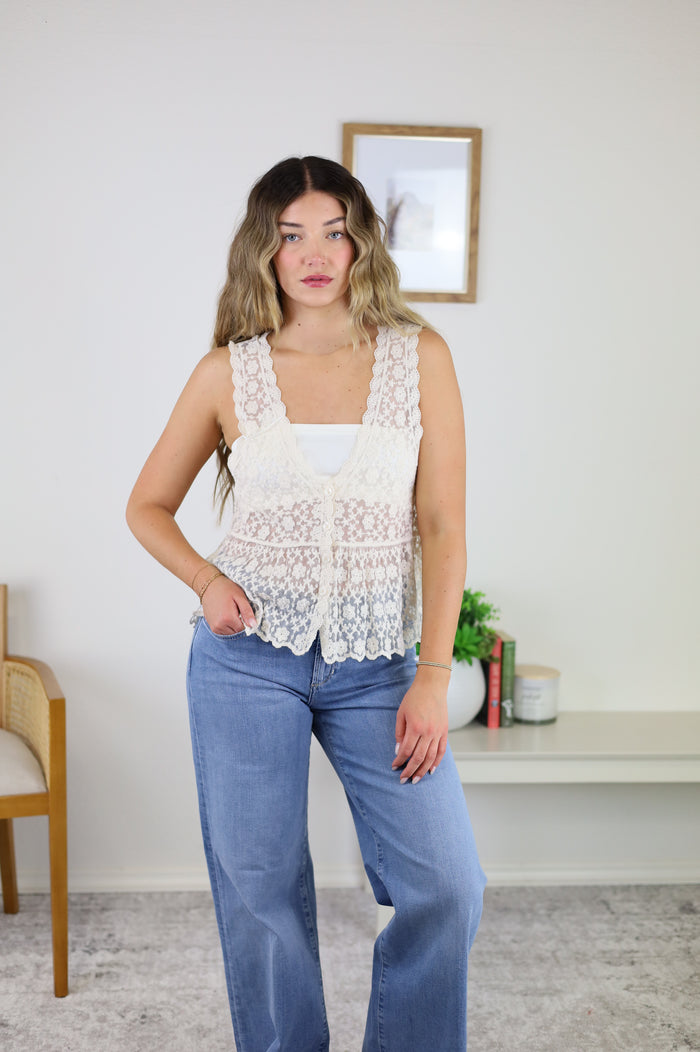 Brennan Embroidered Lace Top
