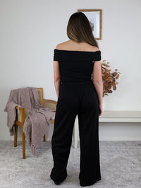Roxanne Off Shoulder Pants Set with Ruched Top