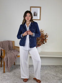 Melba Cotton Fleece Trucker Jacket