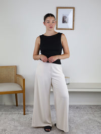 James High Neck Cowl Back Detail Knit Top