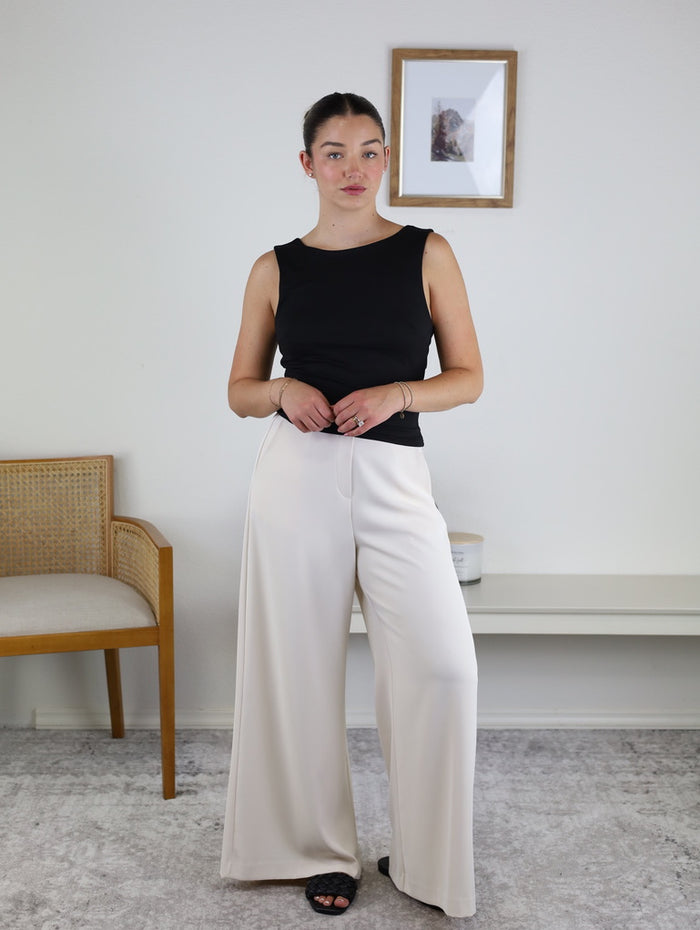 James High Neck Cowl Back Detail Knit Top