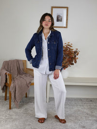 Melba Cotton Fleece Trucker Jacket