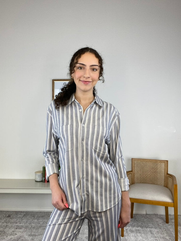 Reese Button Up Stripe Top