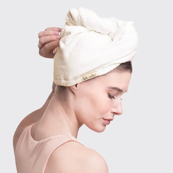 Quick Drying Microfiber Hair Towel (Eco Friendly) Ivory