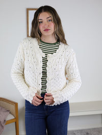 Inez Pointelle Knit Cardigan