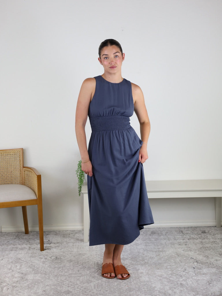 Tanya Smocked Waist Midi Dress