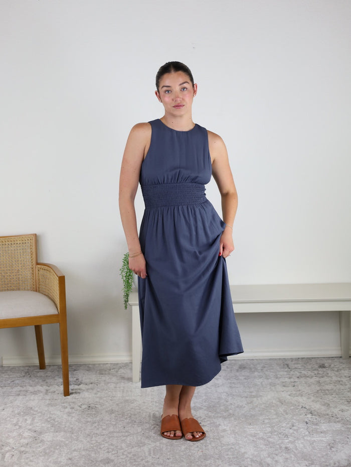 Tanya Smocked Waist Midi Dress