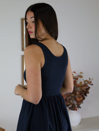 Midnight Flare Midi Dress