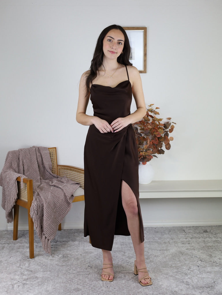 Fallon Cowl Neck Midi Dress