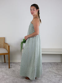 Endsley Embroidered Smocked Striped Maxi Dress