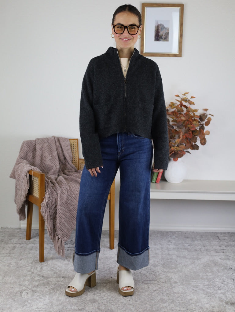 London Zip Up Sweater Jacket