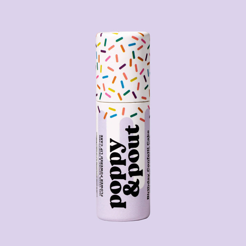 Poppy & Pout - Lip Balm, Birthday Confetti Cake, Purple