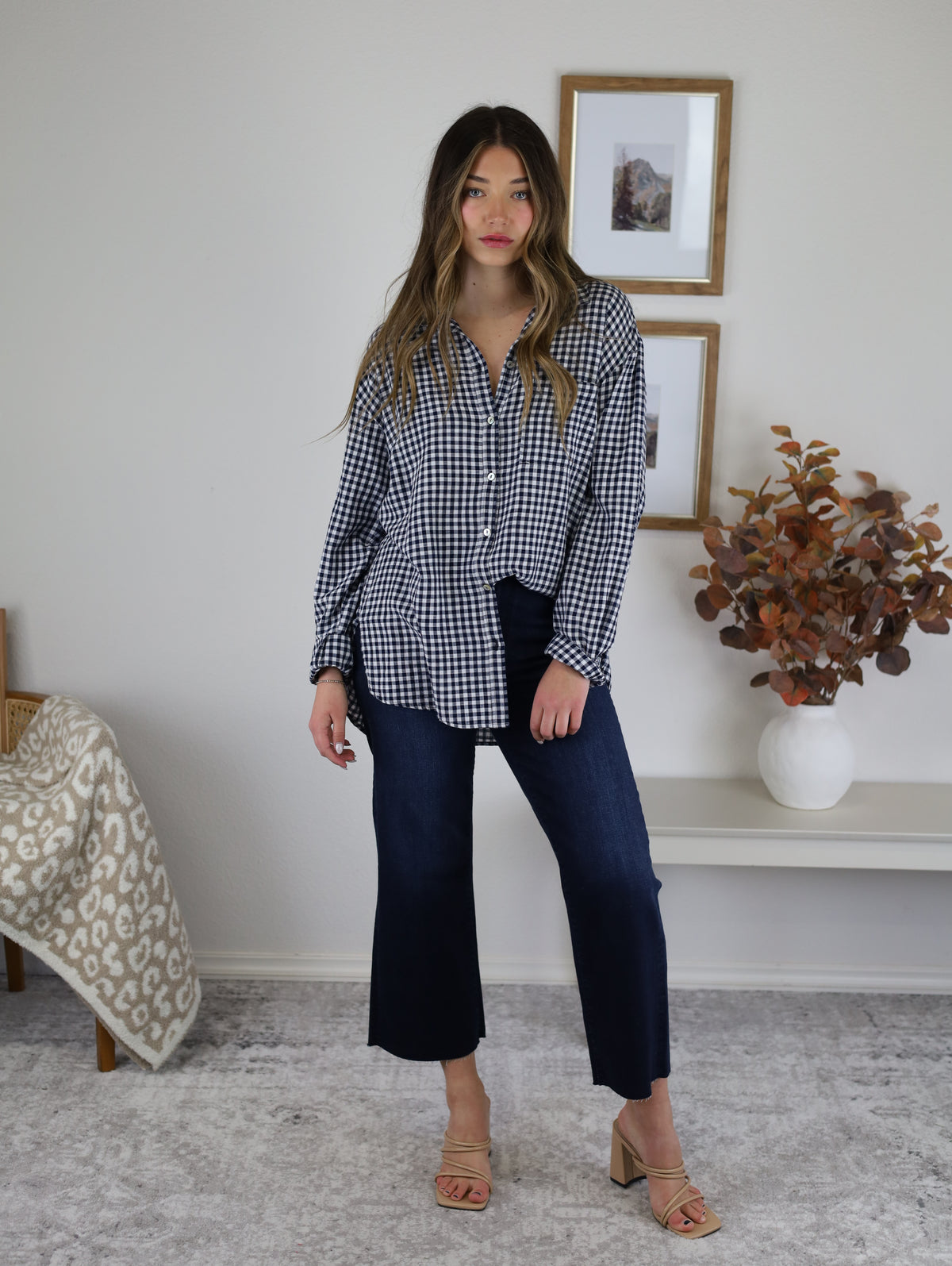 Nottingham Gingham Print Button Up