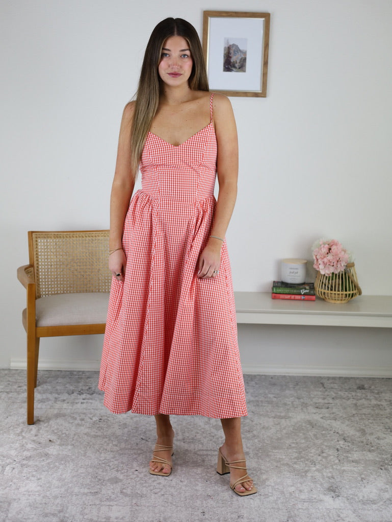 Sabrina Gingham Midi Dress
