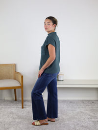 Ingrid High Rise Slim Palazzo w/Scissor Cut Hem