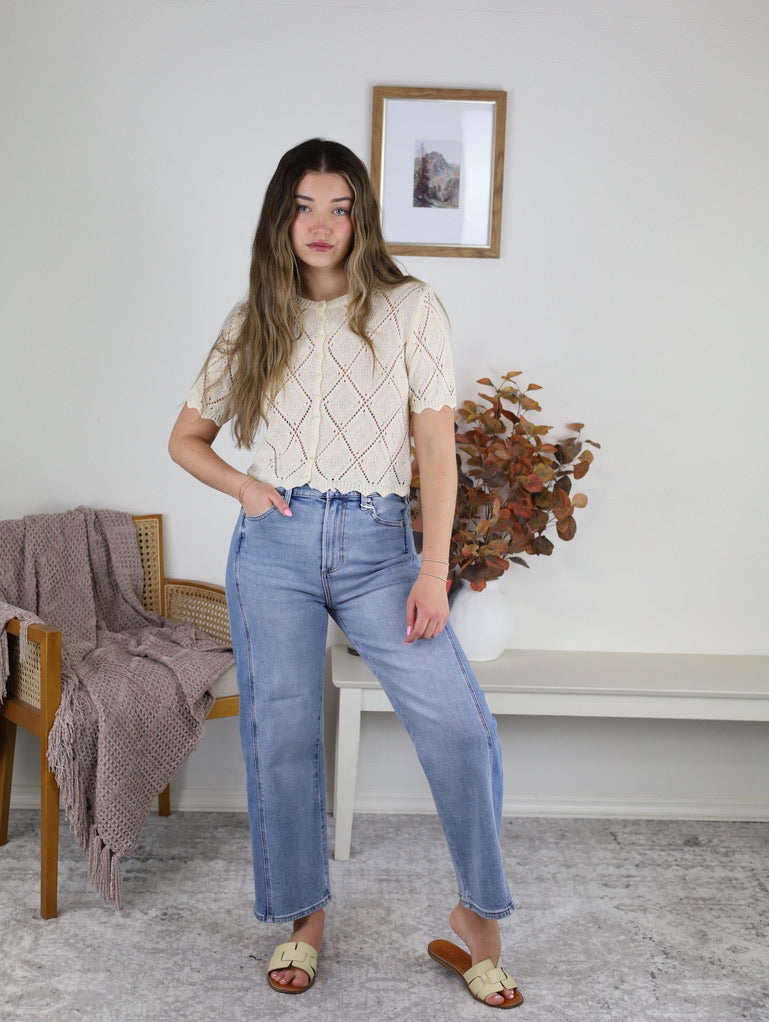 Z Supply - Luna High Rise Crop Bowed Denim