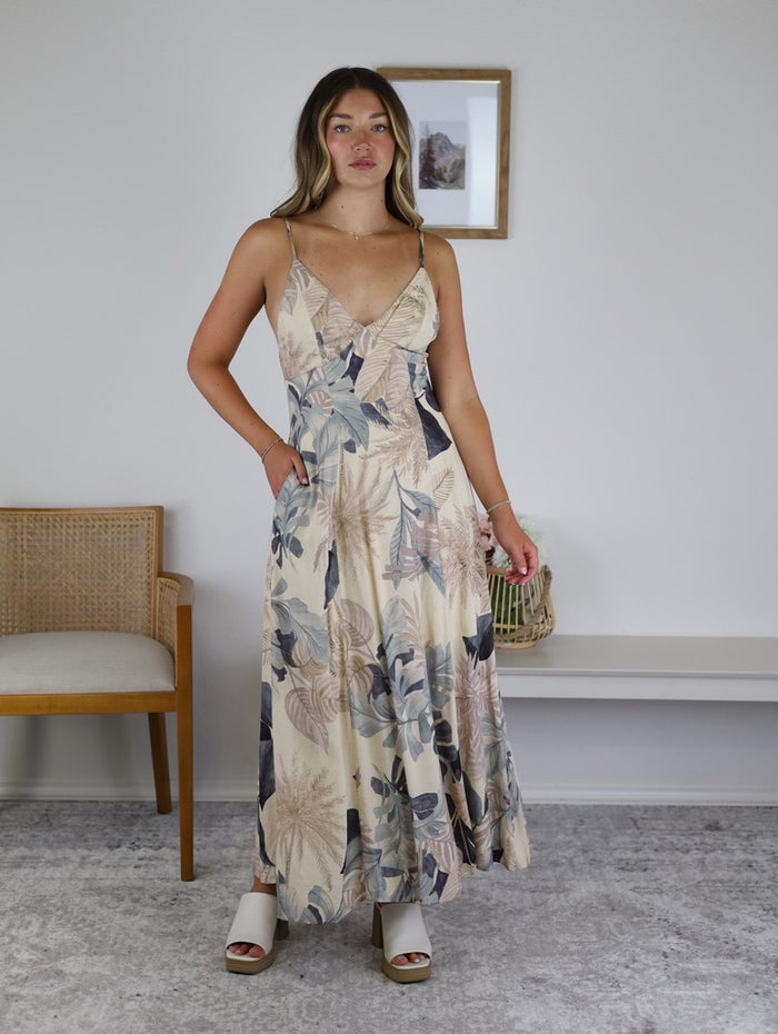 Whisper Printed Open Back Maxi Dress