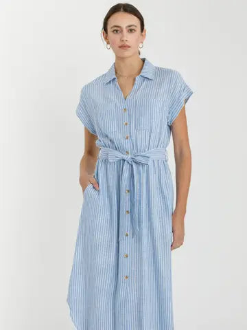 Whitney Striped Midi Dress