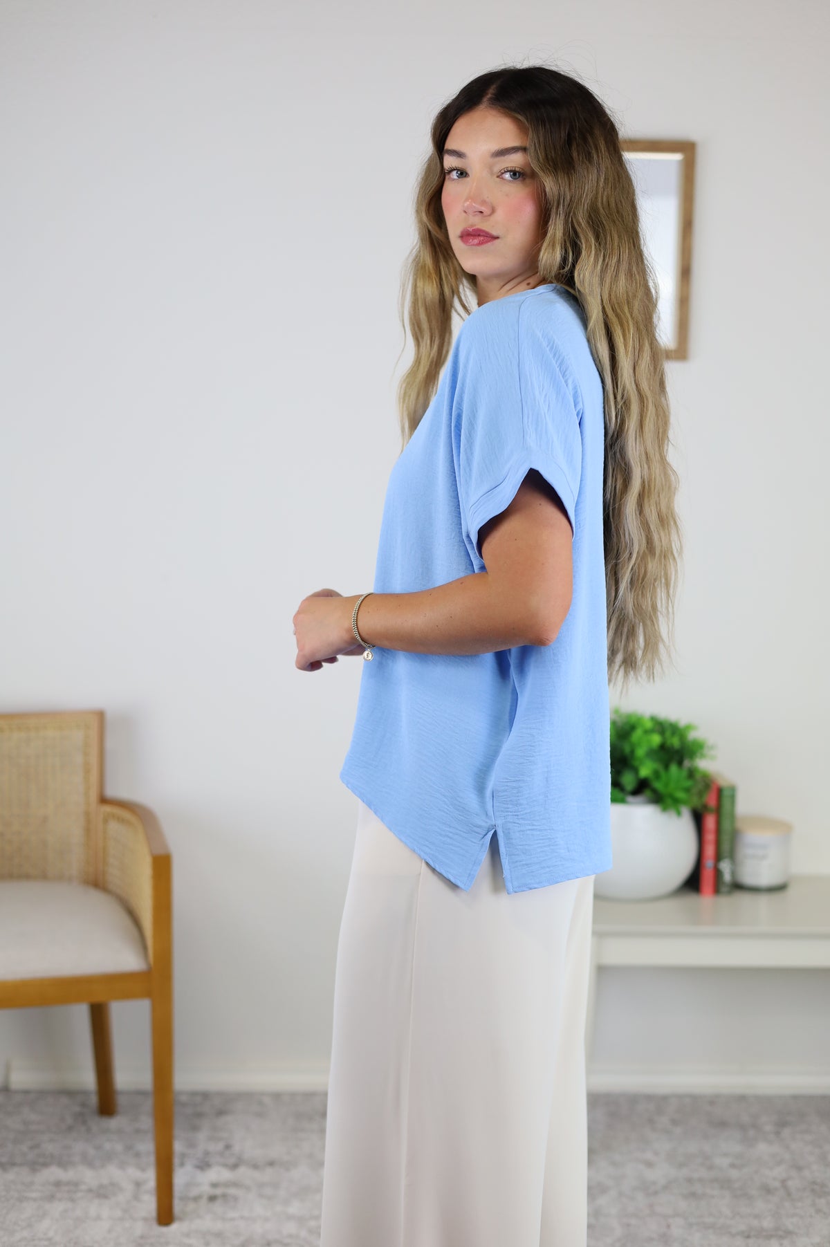 Erica Dolman Sleeve Woven Top