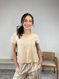 Cyndee Pleated Swing Tee Top