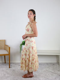 Raven Ruffle Strap Tiered Midi Dress