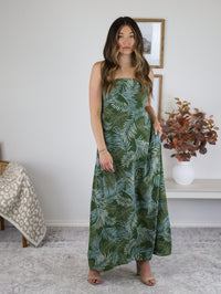 Callista Strapless Tropical Maxi Dress