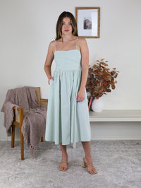 Anderson Striped Midi Dress - Green