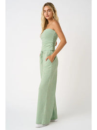 Kia Striped Tube Top and Pants Set