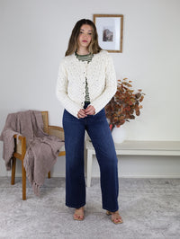 Inez Pointelle Knit Cardigan