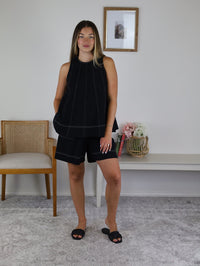 Kitty Contrast Stitching Top