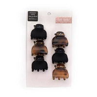 KITSCH - Recycled Plastic X-Small Claw Clips 6pc - Black & Tort