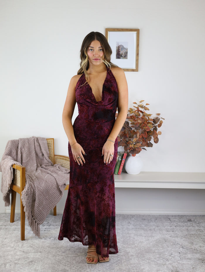 Take Me Away Halter Maxi Dress