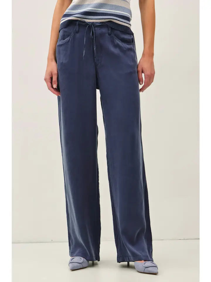 Vernon Air Washed Pant, flowy wide leg pant with string waist belt from Glitz Fine Clothing